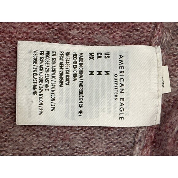 American Eagle Womens Cowl Neck Sweater Medium Pink & Gray - Picture 6 of 11